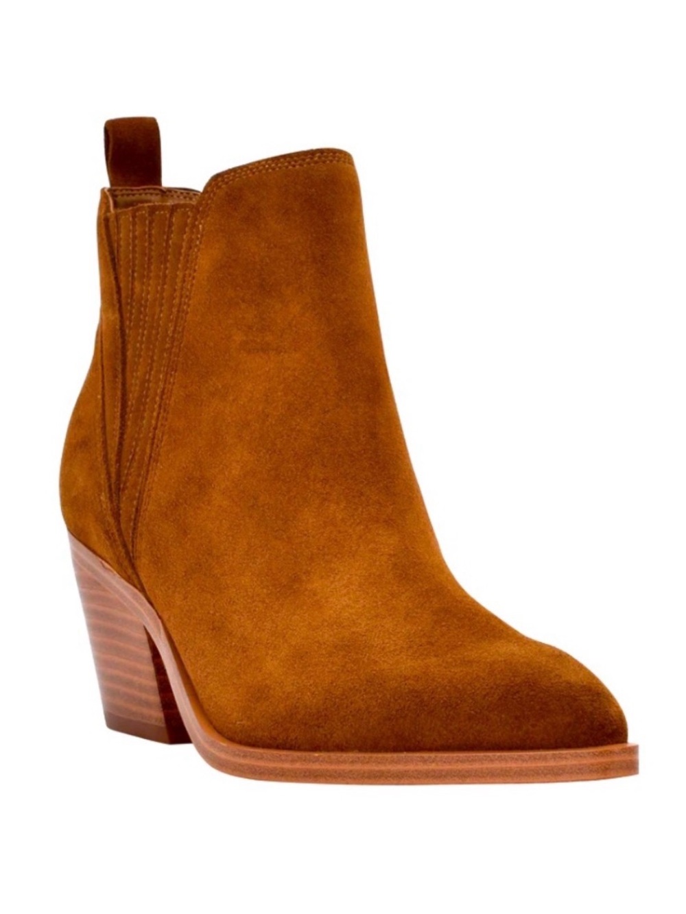 Marc Fisher Suede Ankle Boot in Cognac Brown